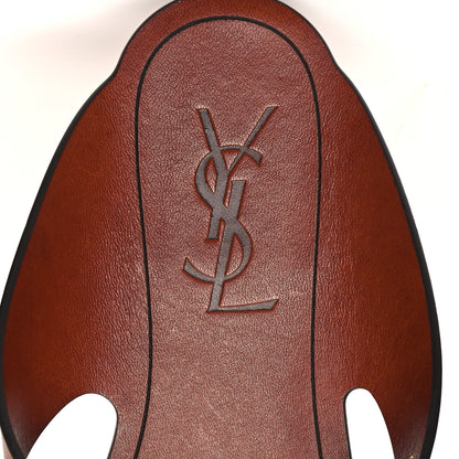 Saint Laurent Calfskin Isla Slide Sandals 35.5 New Papaya 9 of 10