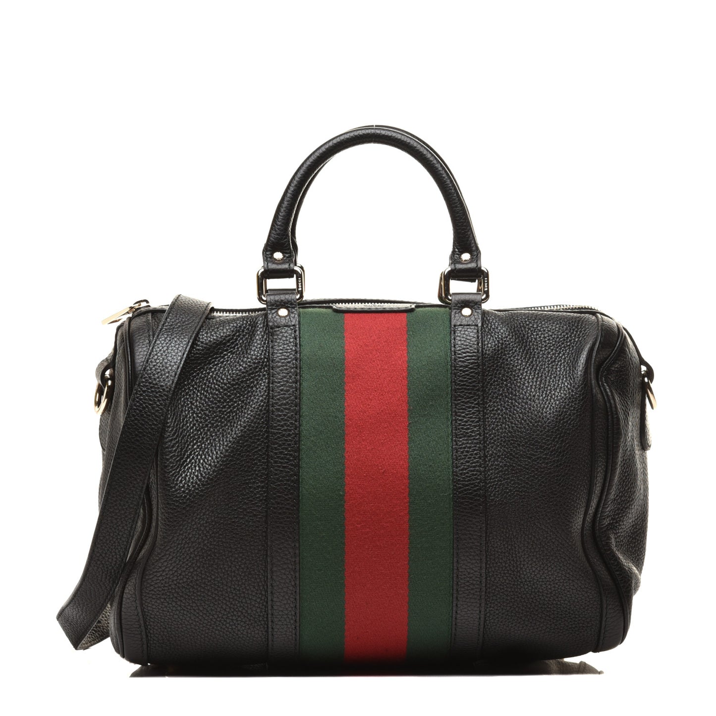 Calfskin Vintage Web Medium Boston Black