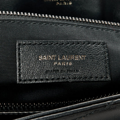 Saint Laurent Calfskin Y Quilted Monogram Monochrome Large Loulou Chain Satchel Black 7 of 11