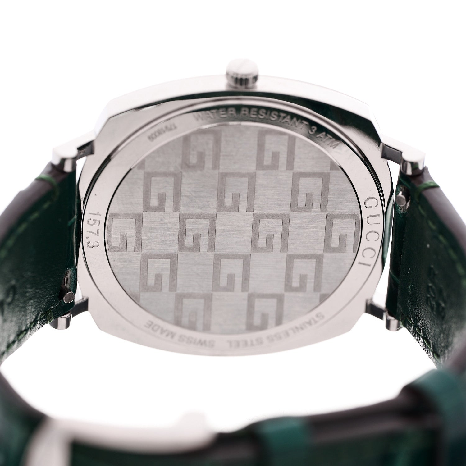 Gucci Stainless Steel Alligator 38mm Grip Quartz Watch Green 3 of 4