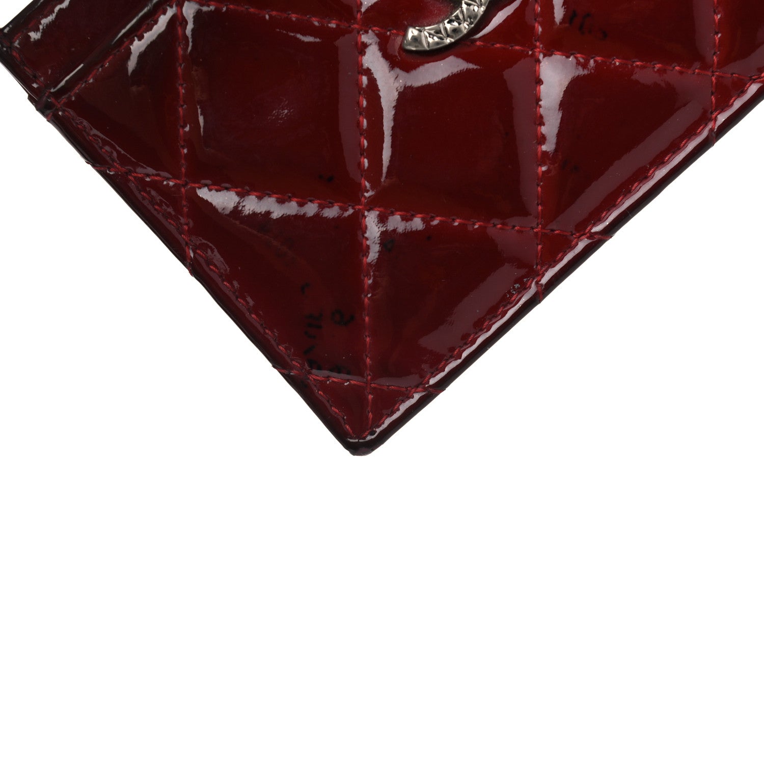 Chanel Patent Quilted Brilliant Card Holder Red 11 of 14