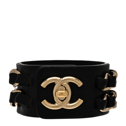 Chanel Lambskin CC Chain Turnlock Bracelet S Black 1 of 5