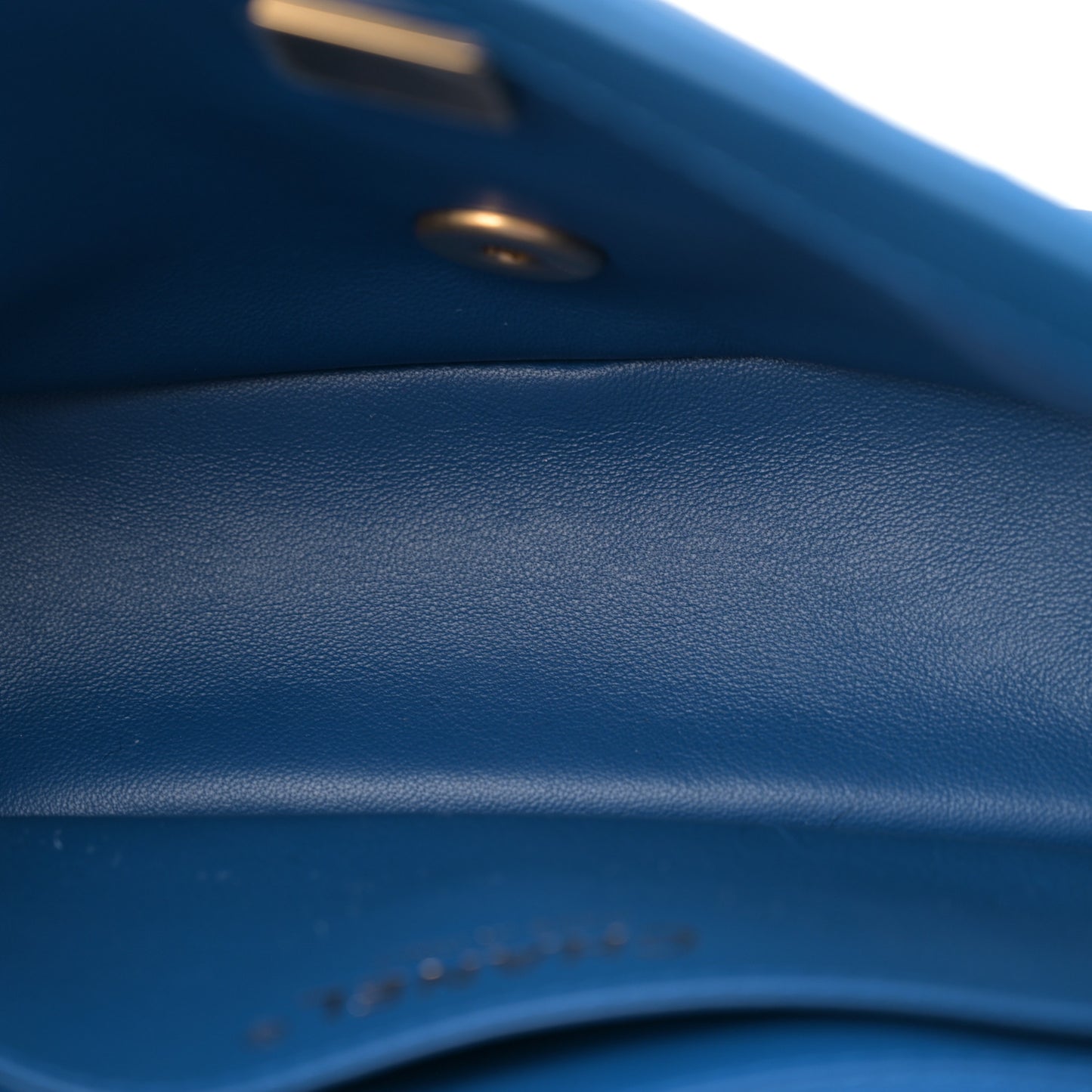 Lambskin Quilted Mini Pearl Crush Flap Blue