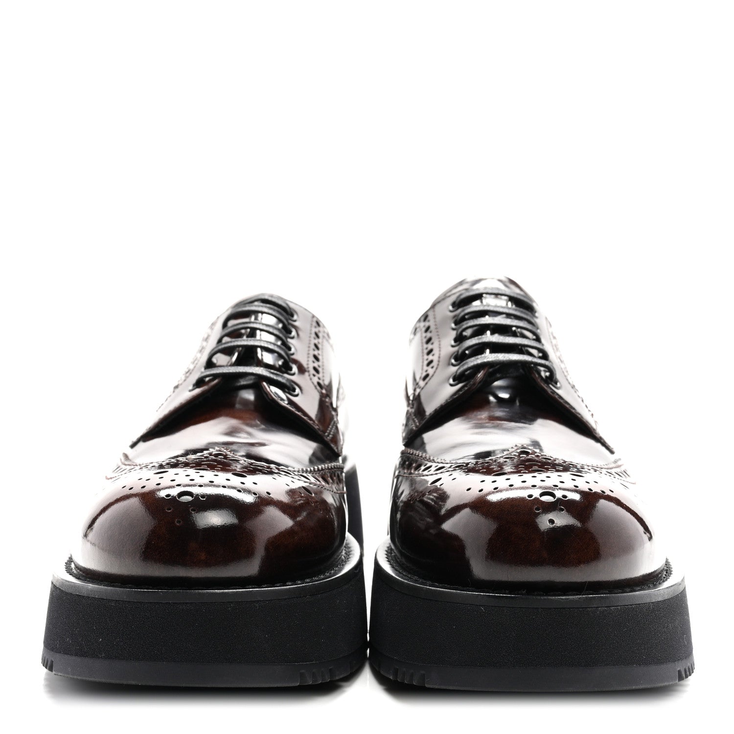 Prada Spazzolato Fume Brogue Derby Loafers 39 Bruciato 3 of 9
