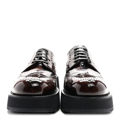 Prada Spazzolato Fume Brogue Derby Loafers 39 Bruciato 3 of 9