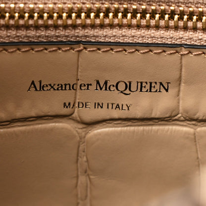 Alexander McQueen Calfskin Crocodile Embossed Mini Shopper Beige 6 of 9