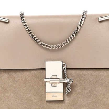 Chloe Suede Smooth Calfskin Drew Shoulder Bag Motty Grey 7 of 9