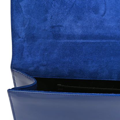 Saint Laurent Patent Calfskin Monogram Large Belle De Jour Clutch Royal Blue 15 of 15