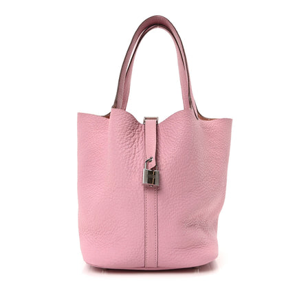 Hermes Taurillon Clemence Picotin Lock 22 MM Mauve Sylvestre 1 of 9