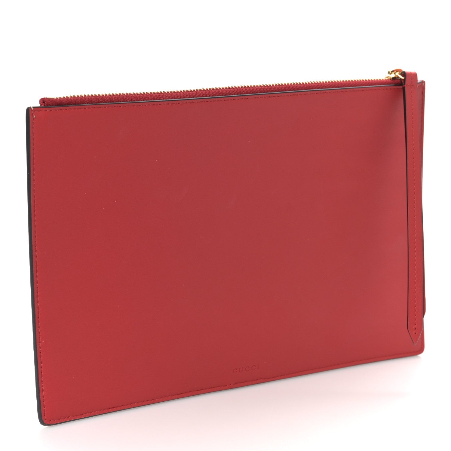 Gucci GG Supreme Monogram Bosco Patch Zip Pouch Beige Malva Hibiscus Red 3 of 8