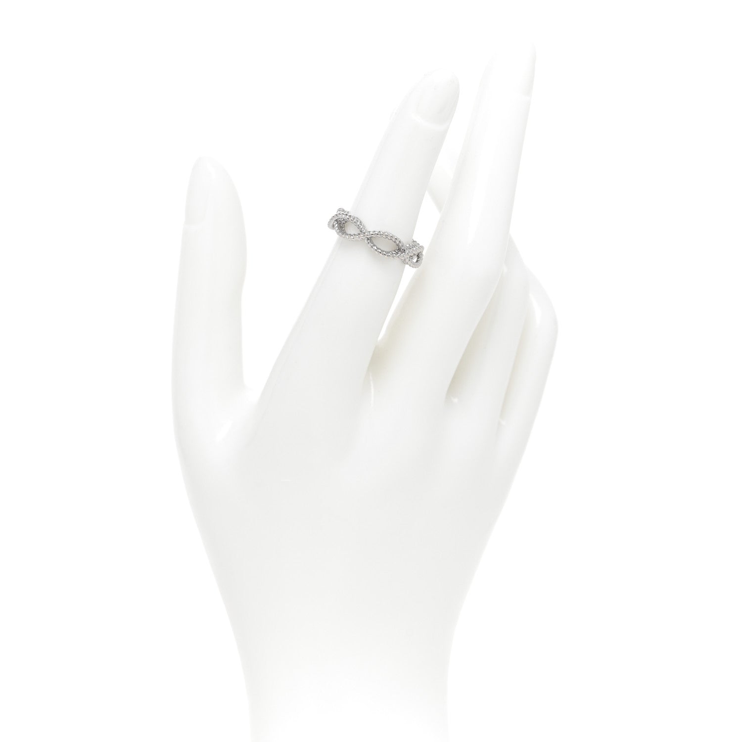 Roberto Coin 18K White Gold New Barocco One Row Braided Ring 50 5.5 2 of 4