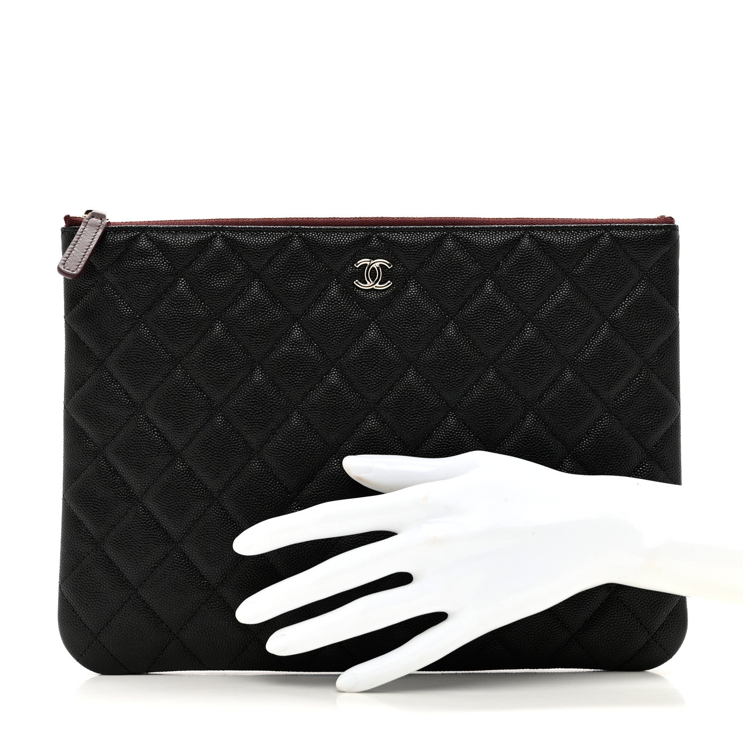 Chanel Caviar Quilted Medium Cosmetic Case Black 2 of 8