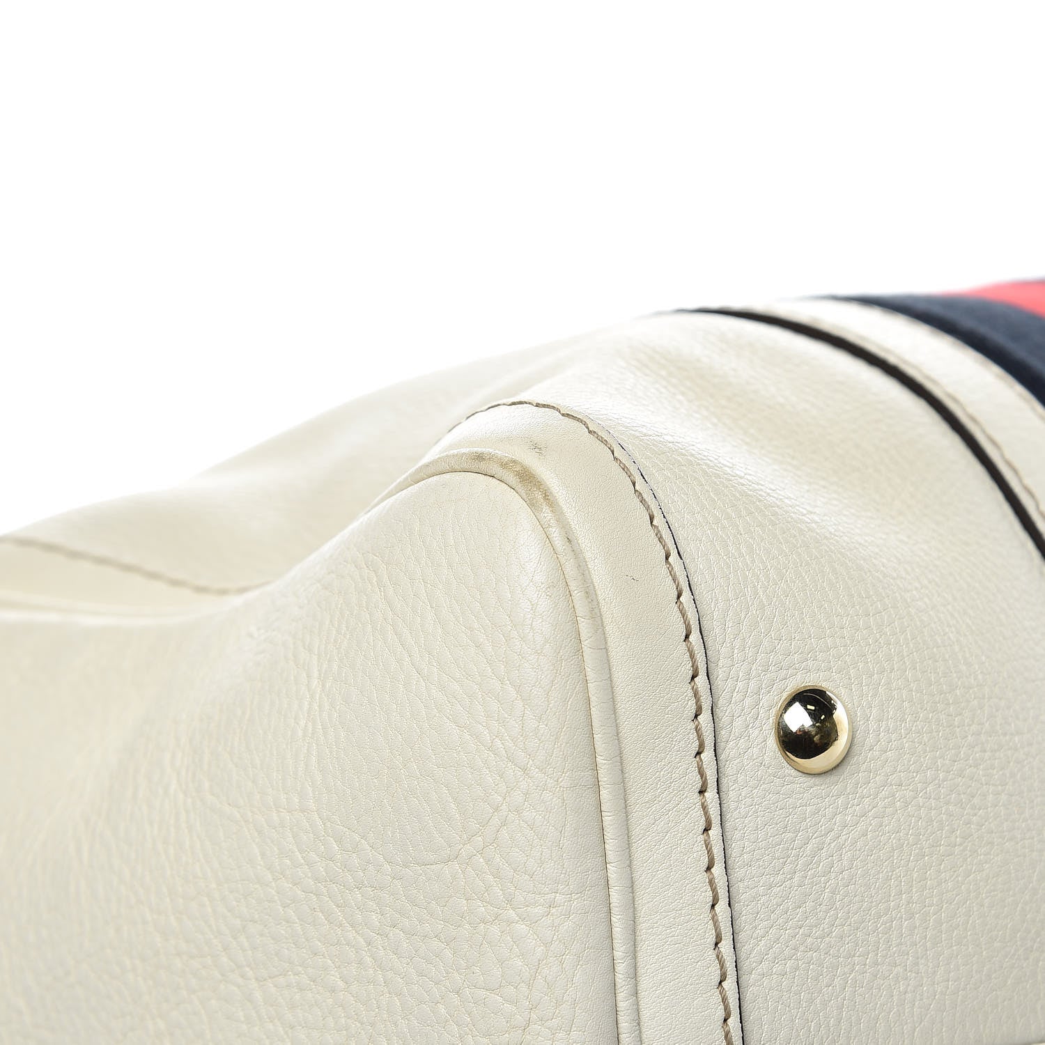Gucci Calfskin Vintage Web Medium Boston White 8 of 16