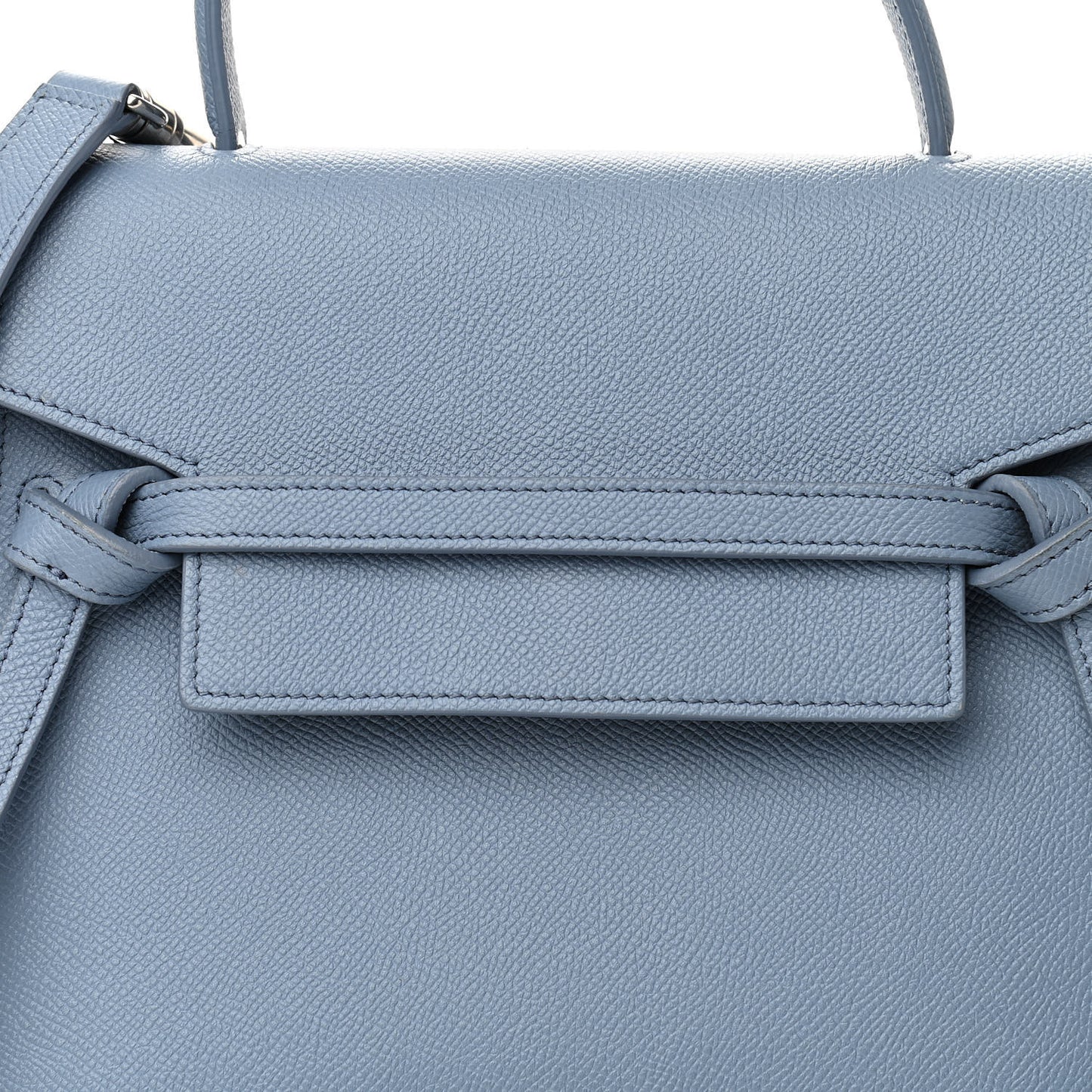 Grained Calfskin Mini Belt Bag Washed Blue
