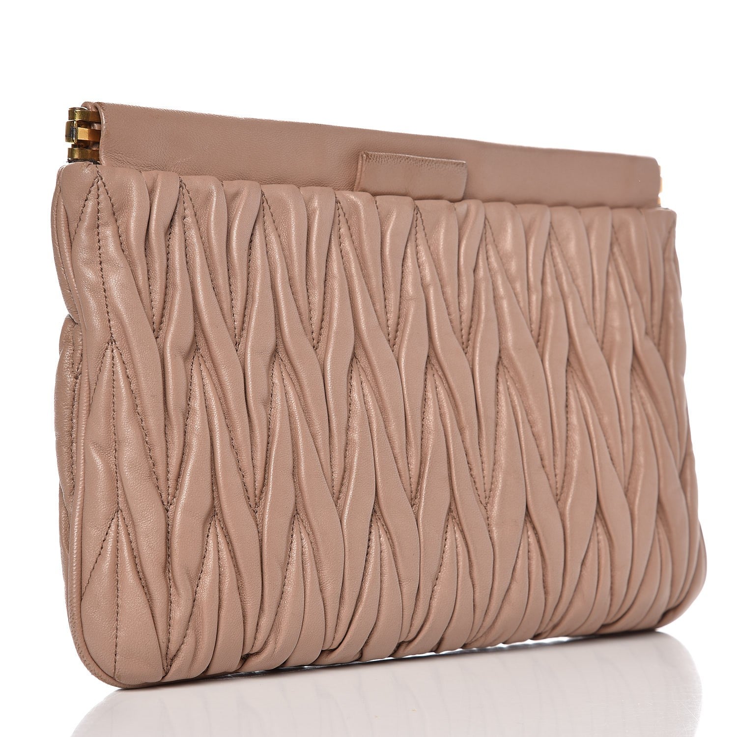 Miu Miu Nappa Matelasse Clutch Cammeo 3 of 9