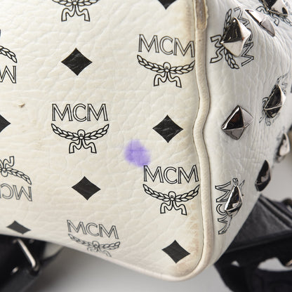 MCM Visetos Studded Medium Stark Backpack White 17 of 17