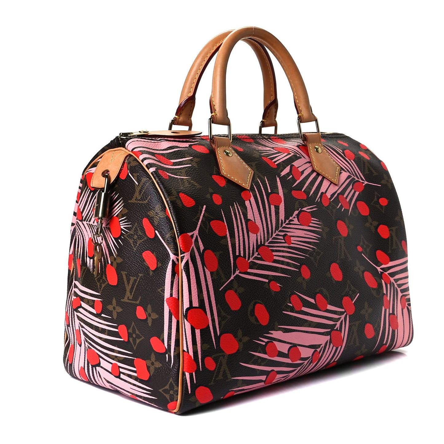Monogram Jungle Dots Speedy 30 Sugar Pink Poppy