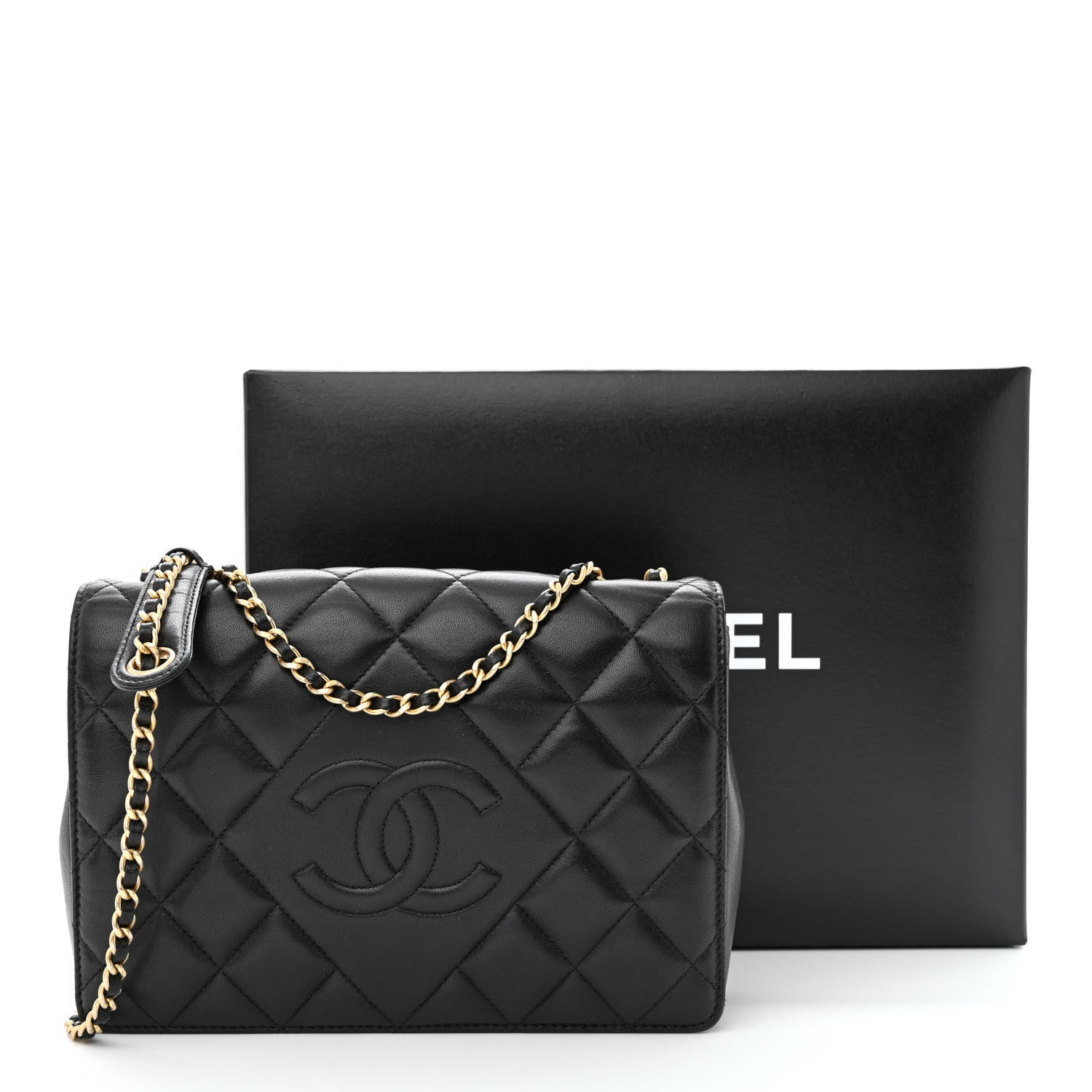 Chanel Lambskin Quilted Medium Diamond CC Flap Black 12 of 12