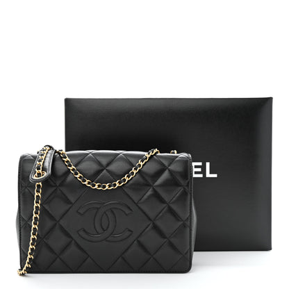 Chanel Lambskin Quilted Medium Diamond CC Flap Black 12 of 12