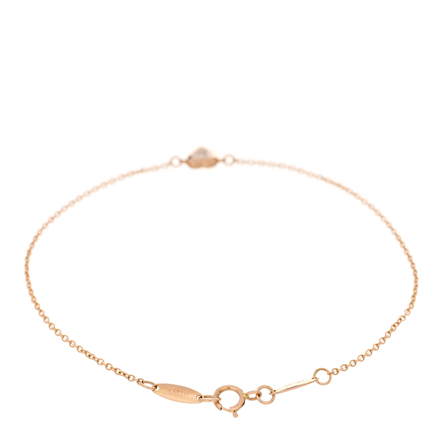 18K Rose Gold Diamond Elsa Peretti Diamonds by the Yard Heart Bracelet