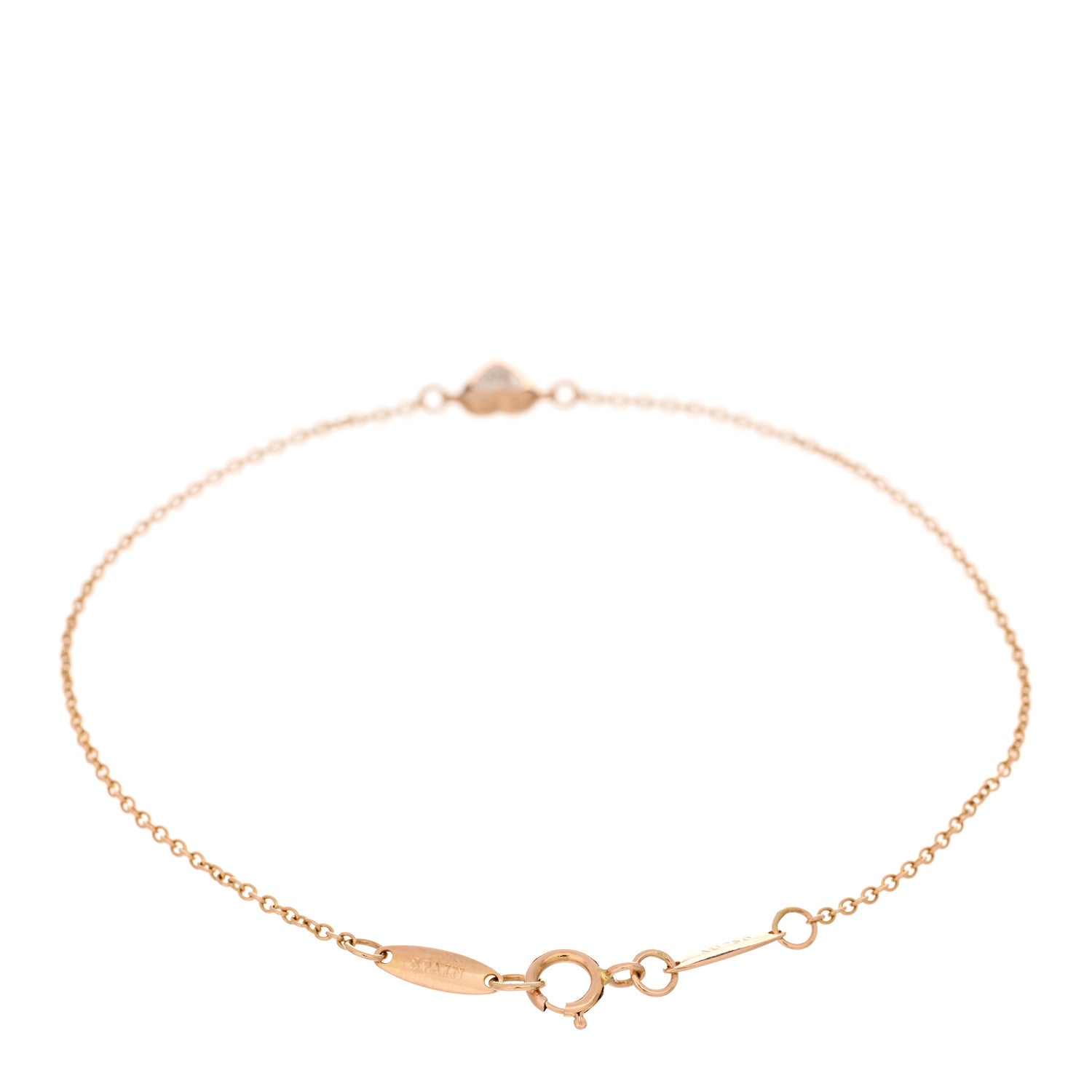 Tiffany 18K Rose Gold Diamond Elsa Peretti Diamonds by the Yard Heart Bracelet 2 of 3