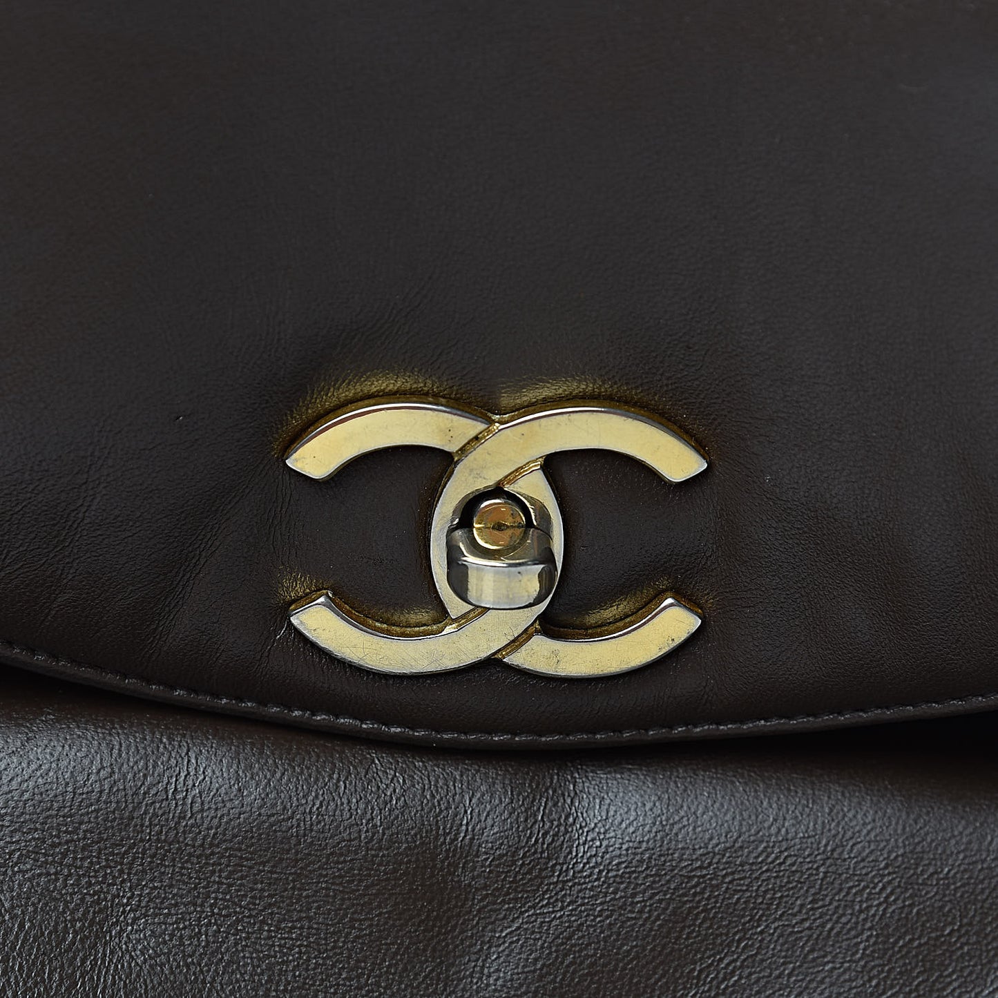 Lambskin Quilted Backpack Brown