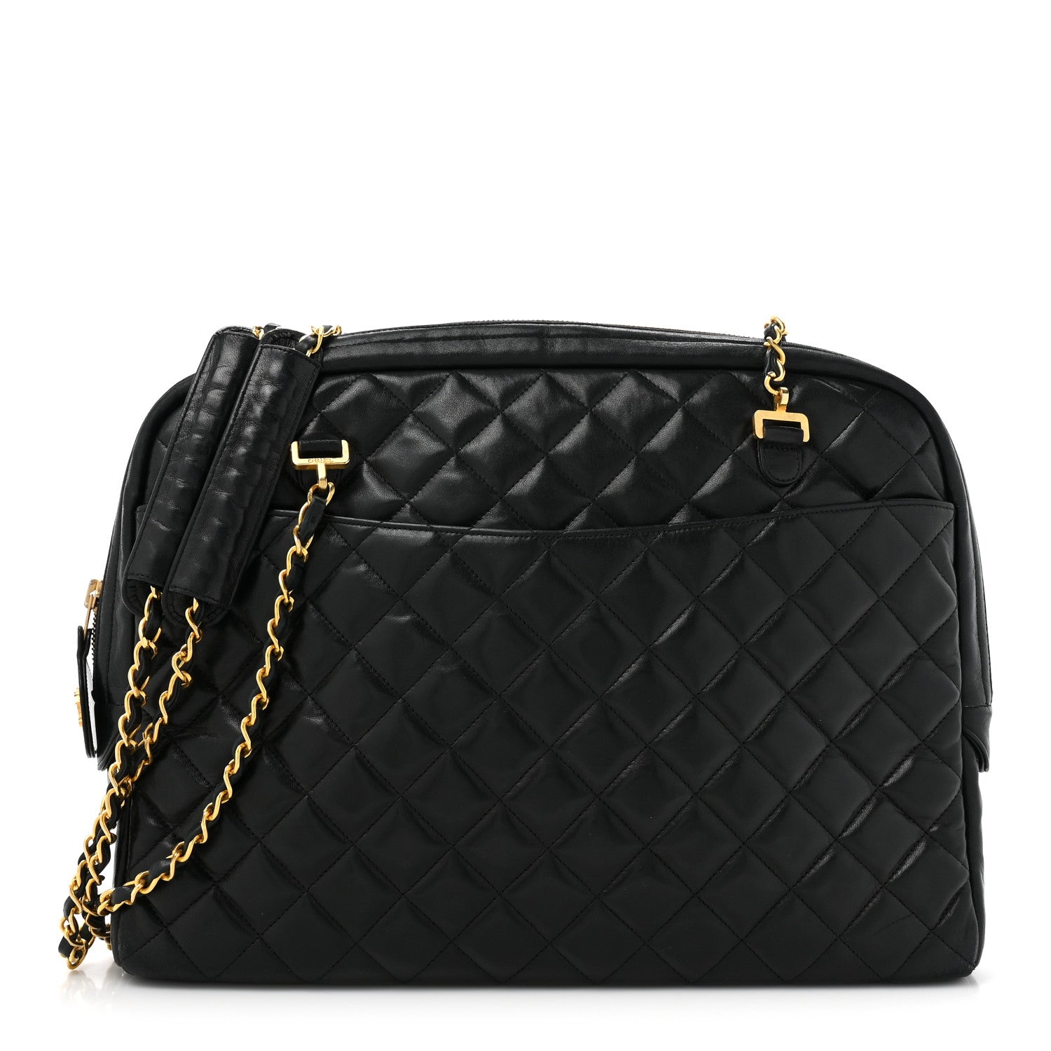 Chanel Lambskin Quilted Large Camera Case Black 1 of 16