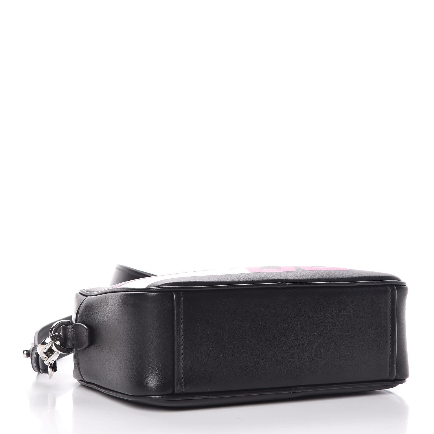 Prada City Calfskin Racing Logo Camera Bag Black Fuxia 4 of 9