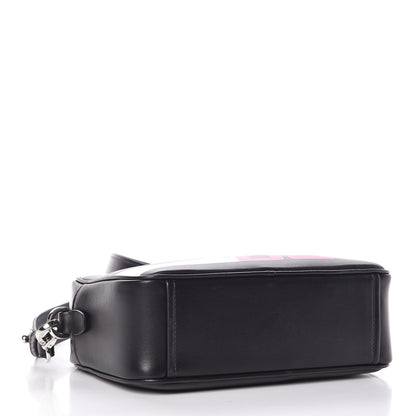 Prada City Calfskin Racing Logo Camera Bag Black Fuxia 4 of 9