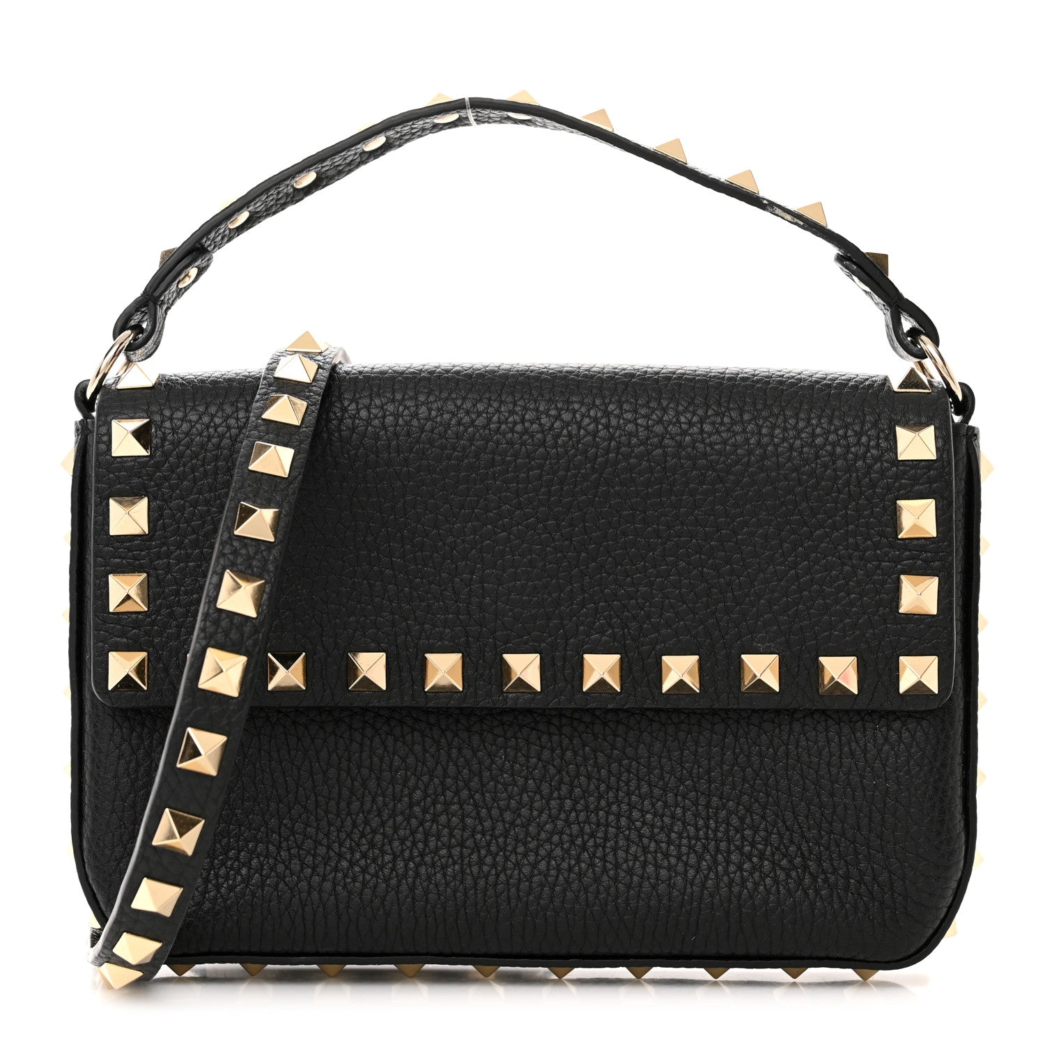 Valentino Garavani Grained Calfskin Rockstud Crossbody Bag Black 1 of 10