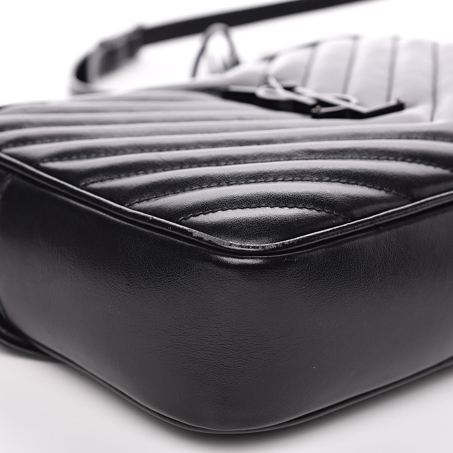 Saint Laurent Calfskin Matelasse Monogram Lou Camera Bag Black 8 of 12