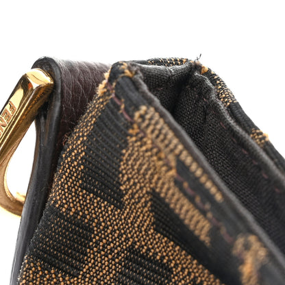 Fendi Zucca Vitello Artic Small Clasp Top Hobo Bag Tobacco Castagna 12 of 13