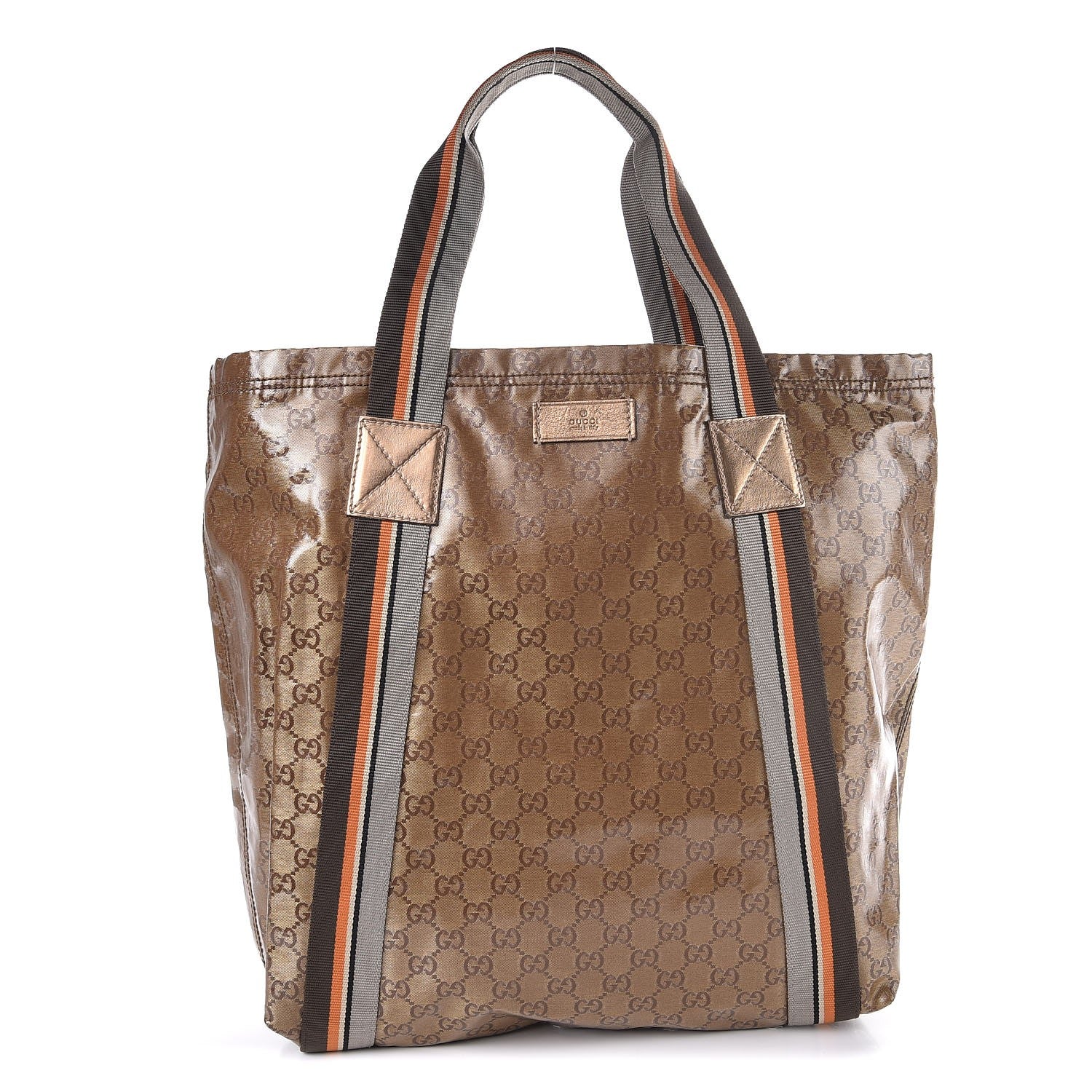 Gucci Crystal Monogram Medium Web Handle Vertical Tote Bronze 1 of 7