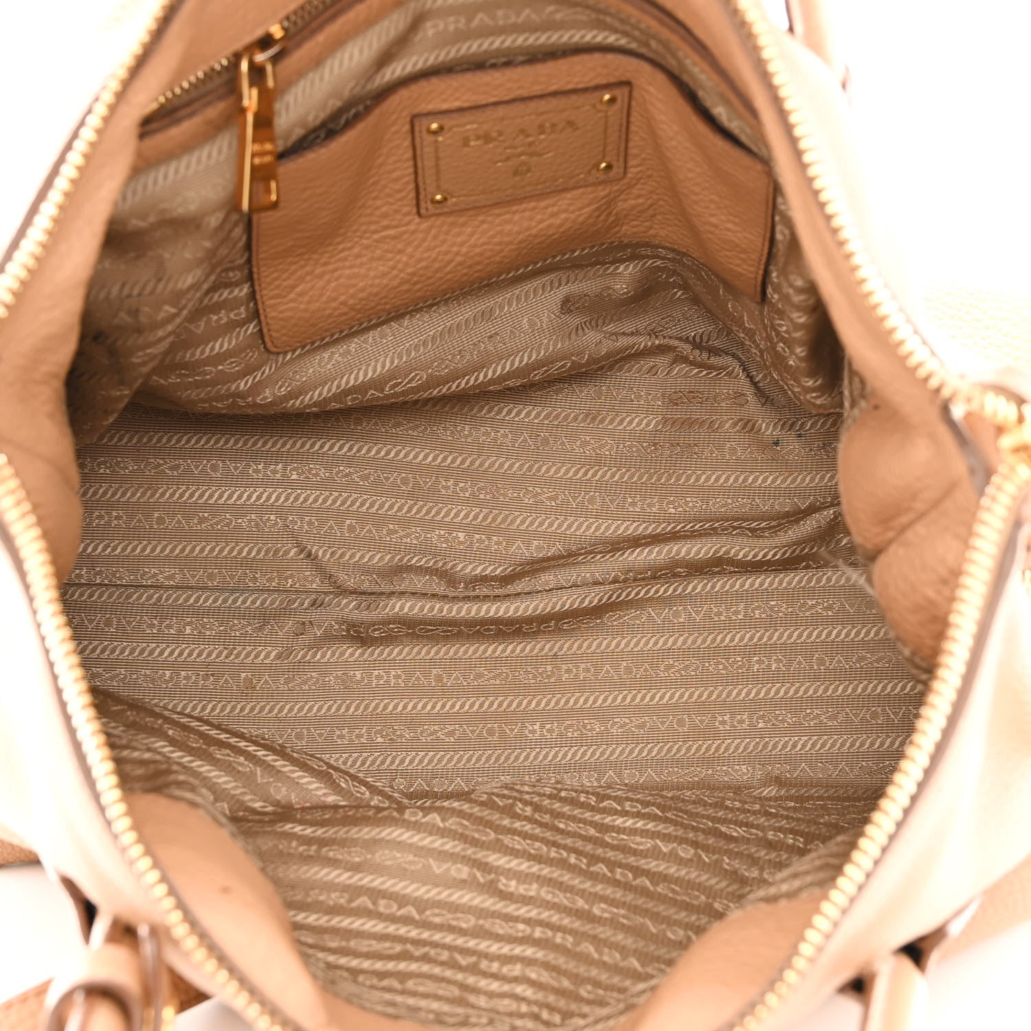 Prada Vitello Daino Side Zip Tote Naturale 5 of 21