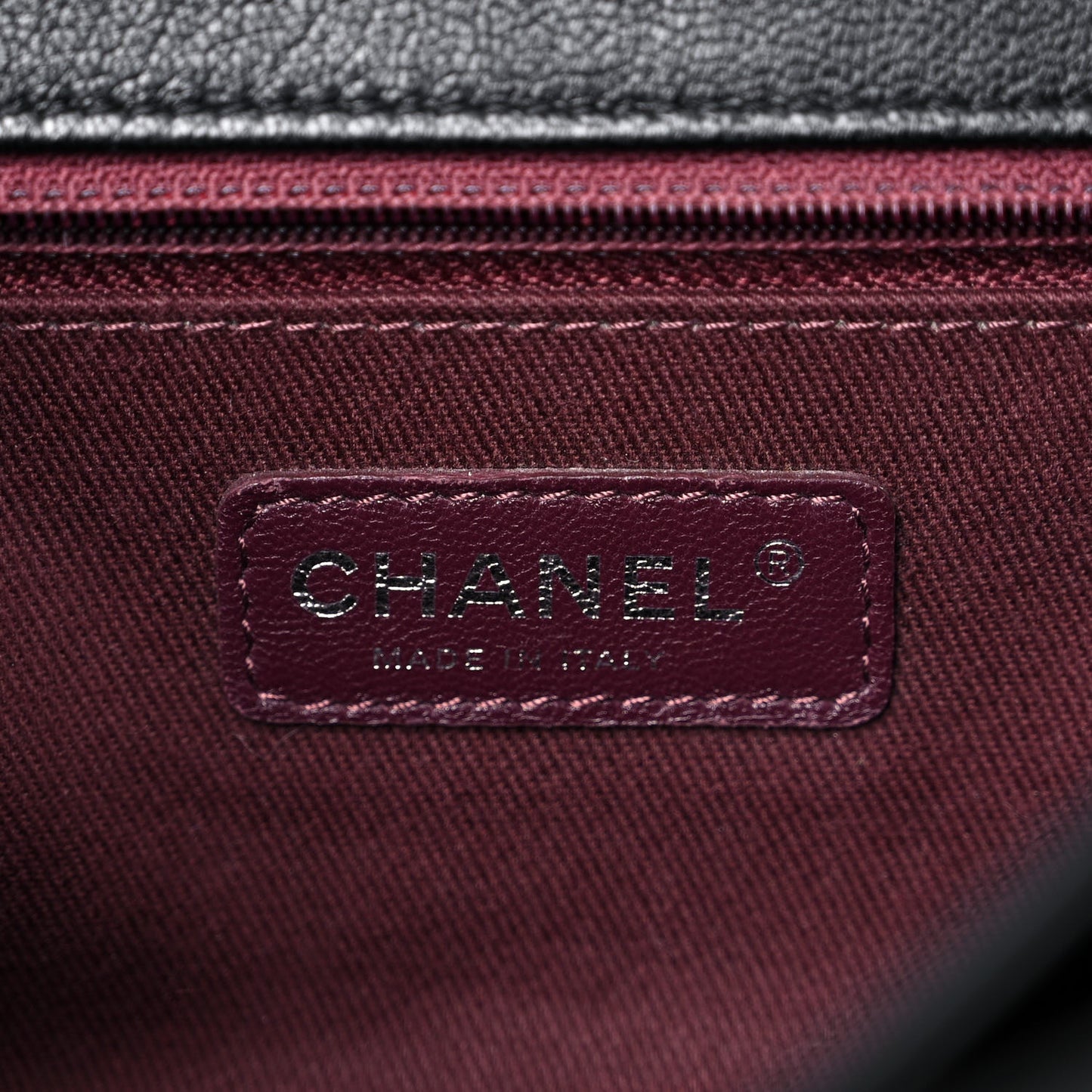 Goatskin Quilted Large Perfect Edge Flap Black