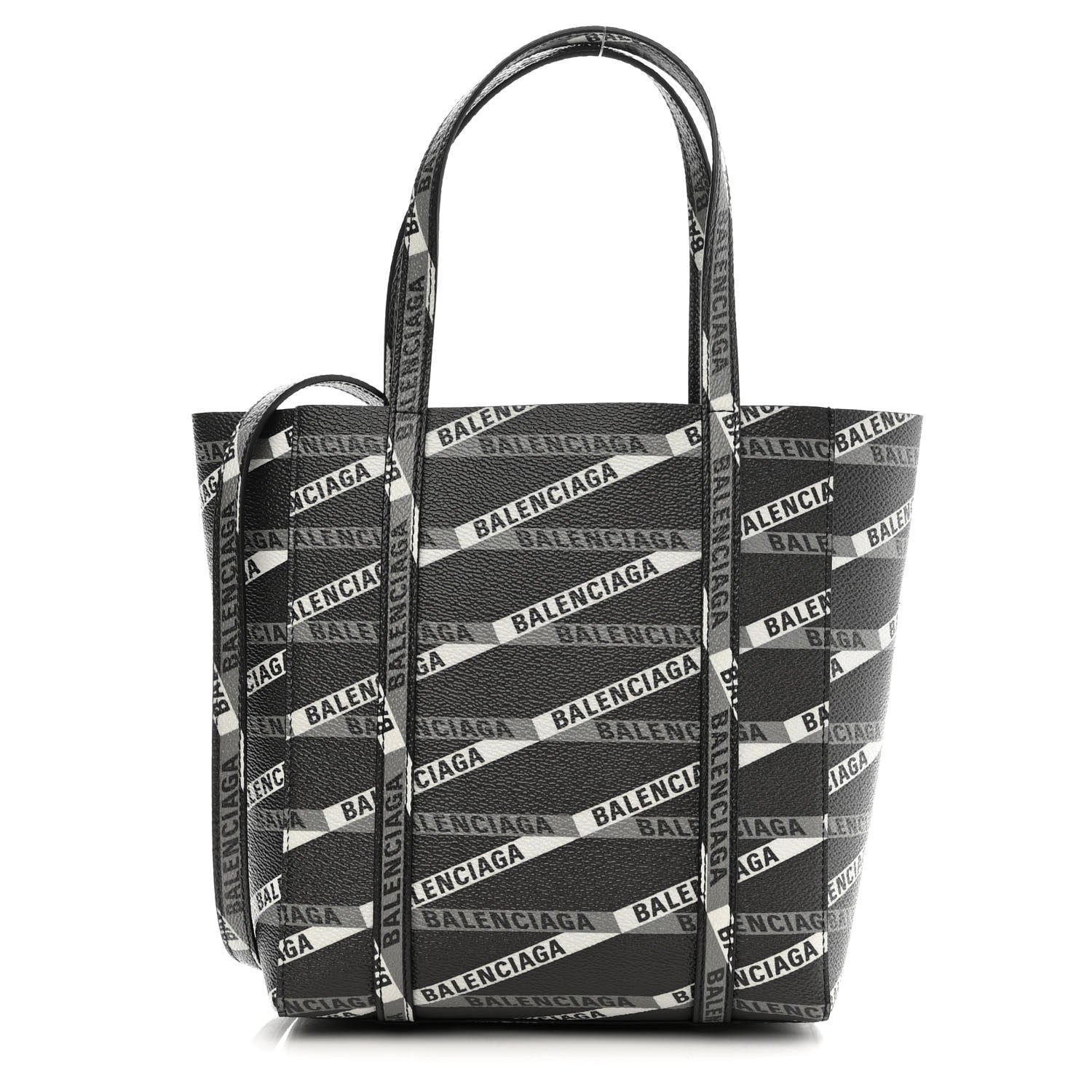 Balenciaga Coated Canvas Losange Monogram Mini Tote Black Grey 1 of 8