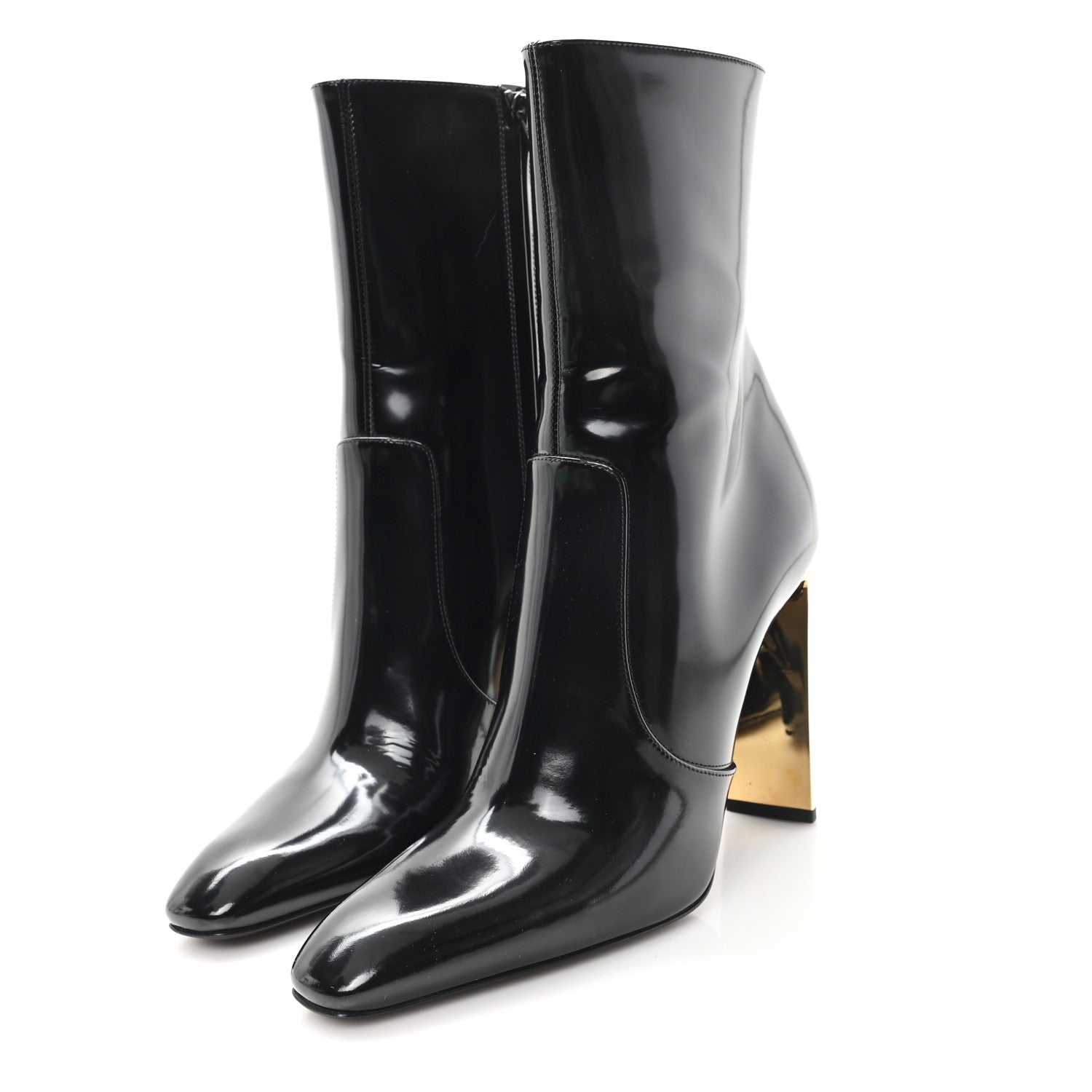Saint Laurent Vitello Marilyn Auteuil 105 Ankle Zip Boots 38.5 Black 4 of 10