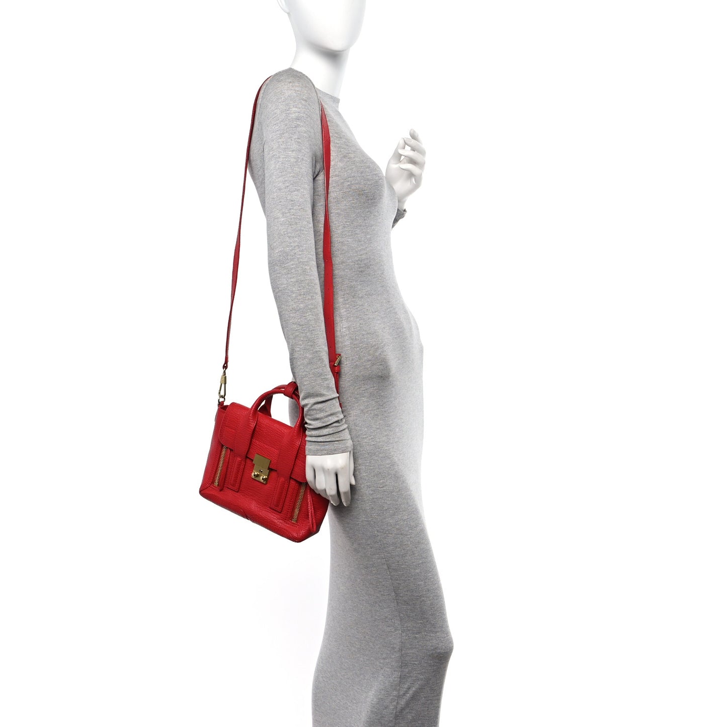 Textured Calfskin Mini Pashli Satchel Red