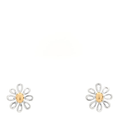 Tiffany Sterling Silver 18K Yellow Gold Paloma Picasso Daisy Stud Earrings 1 of 4