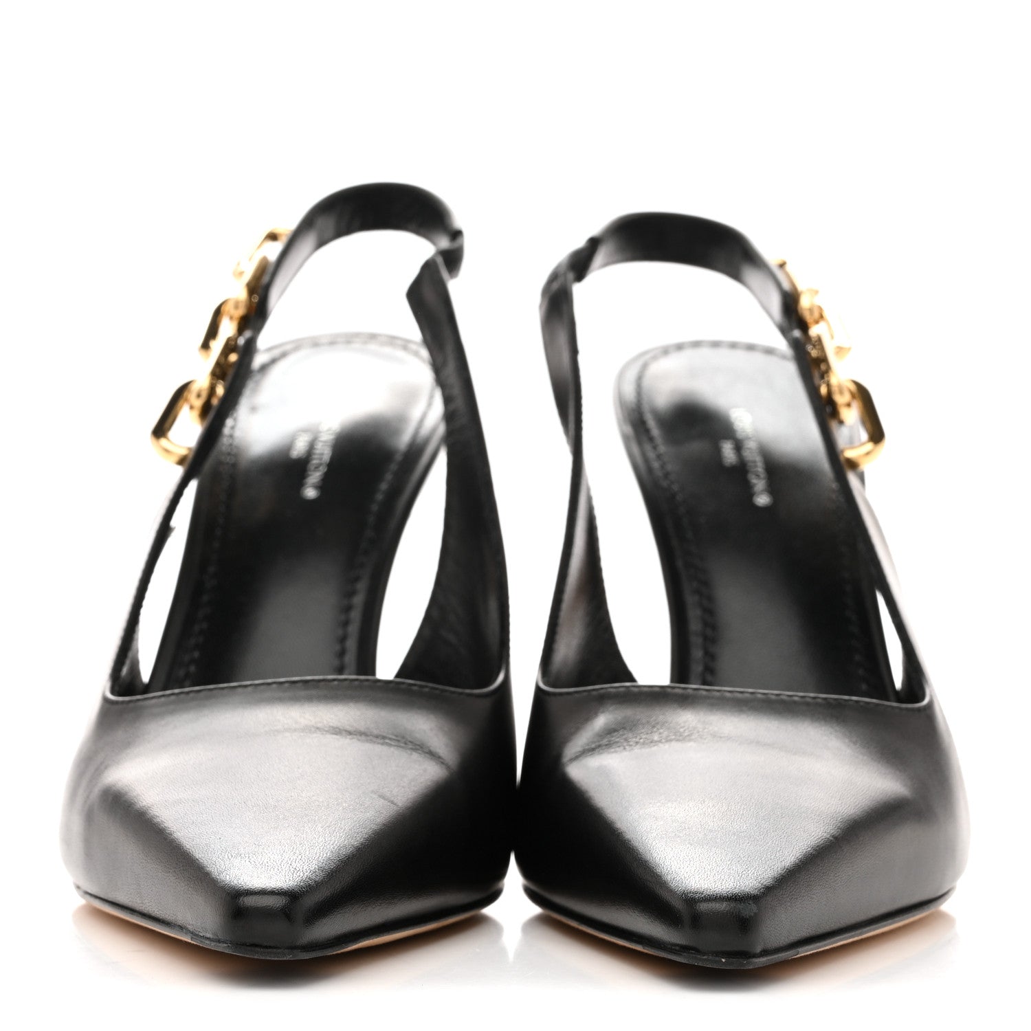 Louis Vuitton Calfskin Sparkle Slingback Pumps 40 Black 3 of 9
