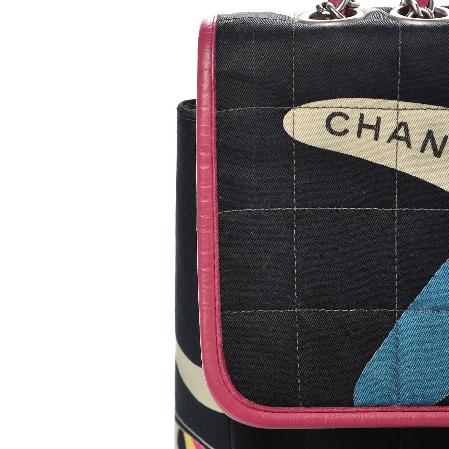 Canvas Chocolate Bar Quilted Flap Multicolor