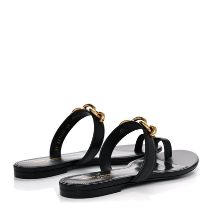 Saint Laurent Calfskin Chain Jota Maillon Sandals 39 Black 4 of 9