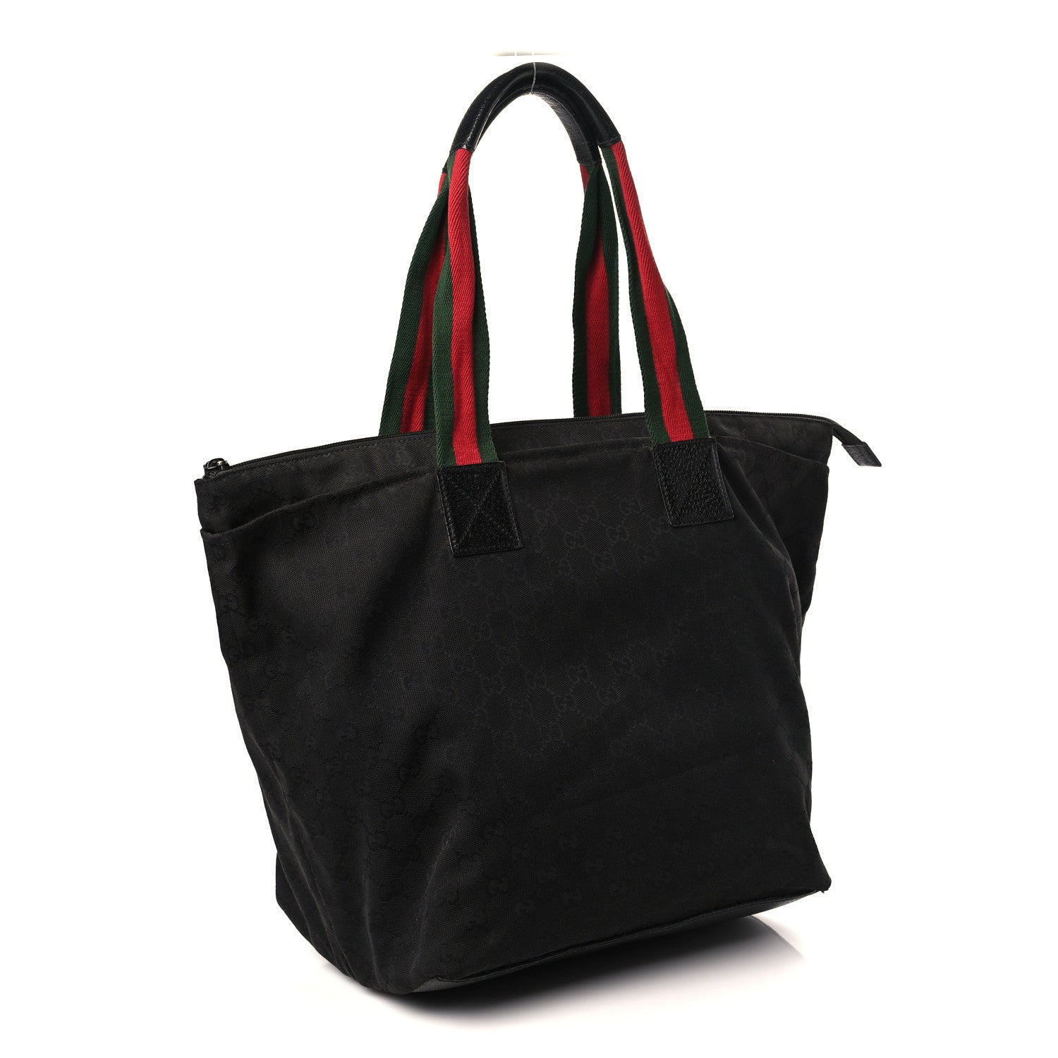 Gucci GG Monogram Large Web Handle Bucket Tote Black 3 of 10