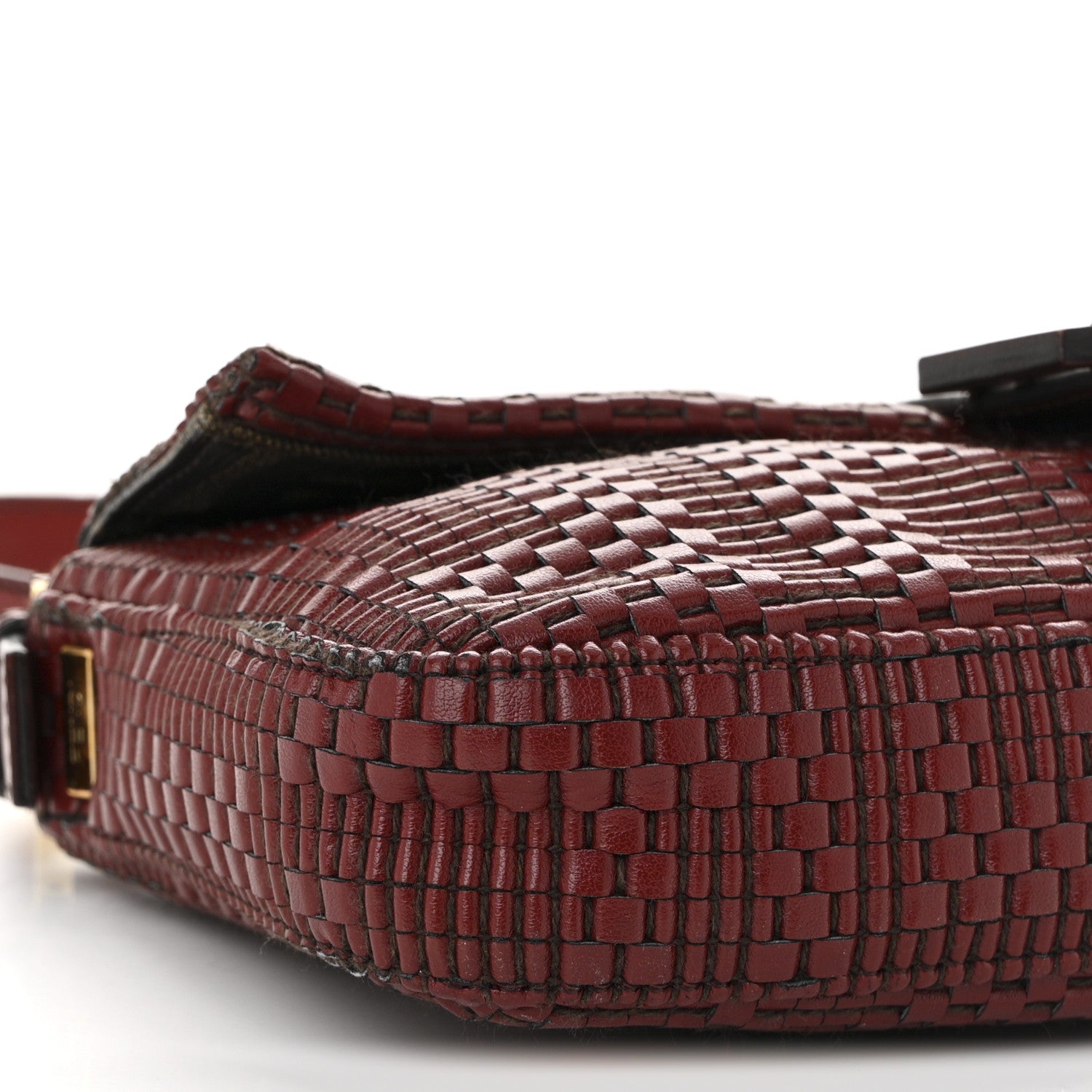 Fendi Lambskin Woven Baguette Red 9 of 10