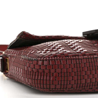 Fendi Lambskin Woven Baguette Red 9 of 10