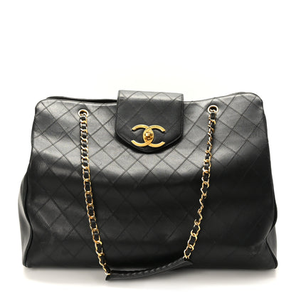 Chanel Calfskin Stitched XL Weekender Black 1 of 12