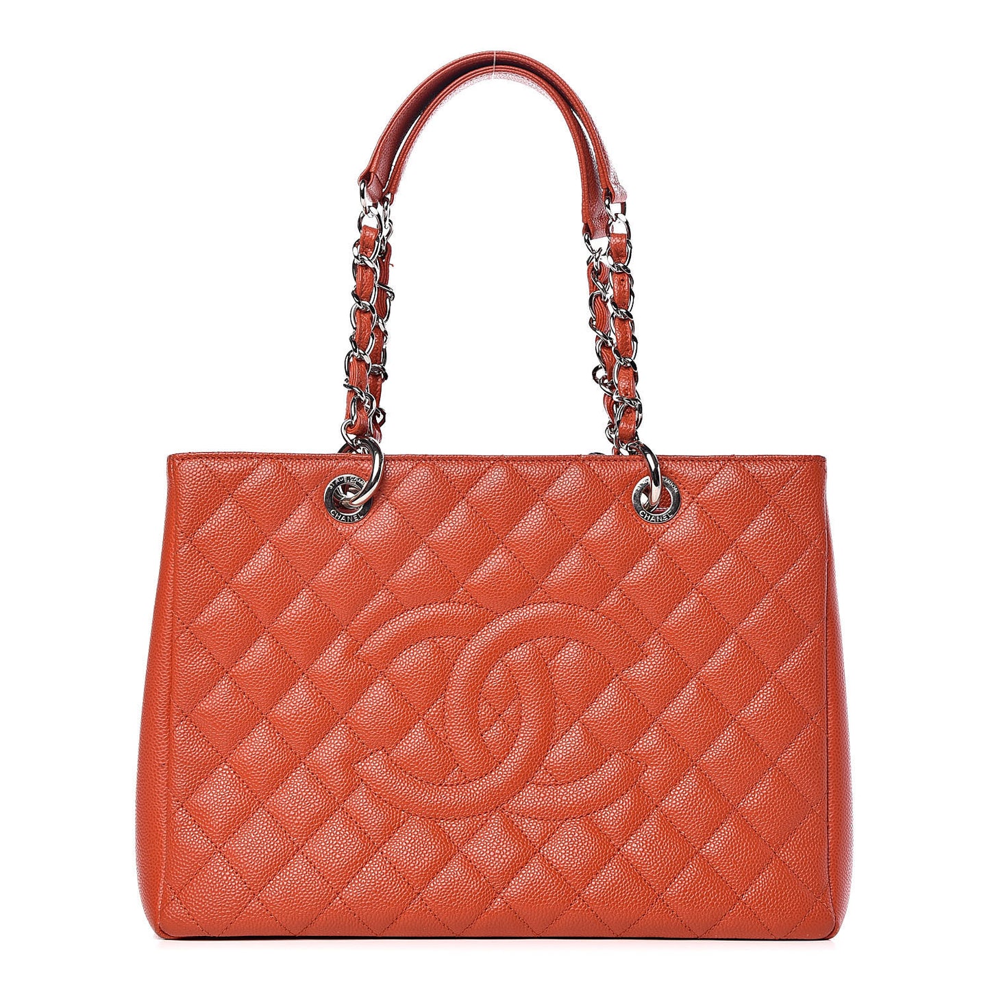 Caviar Quilted Grand Shopping Tote GST Orange