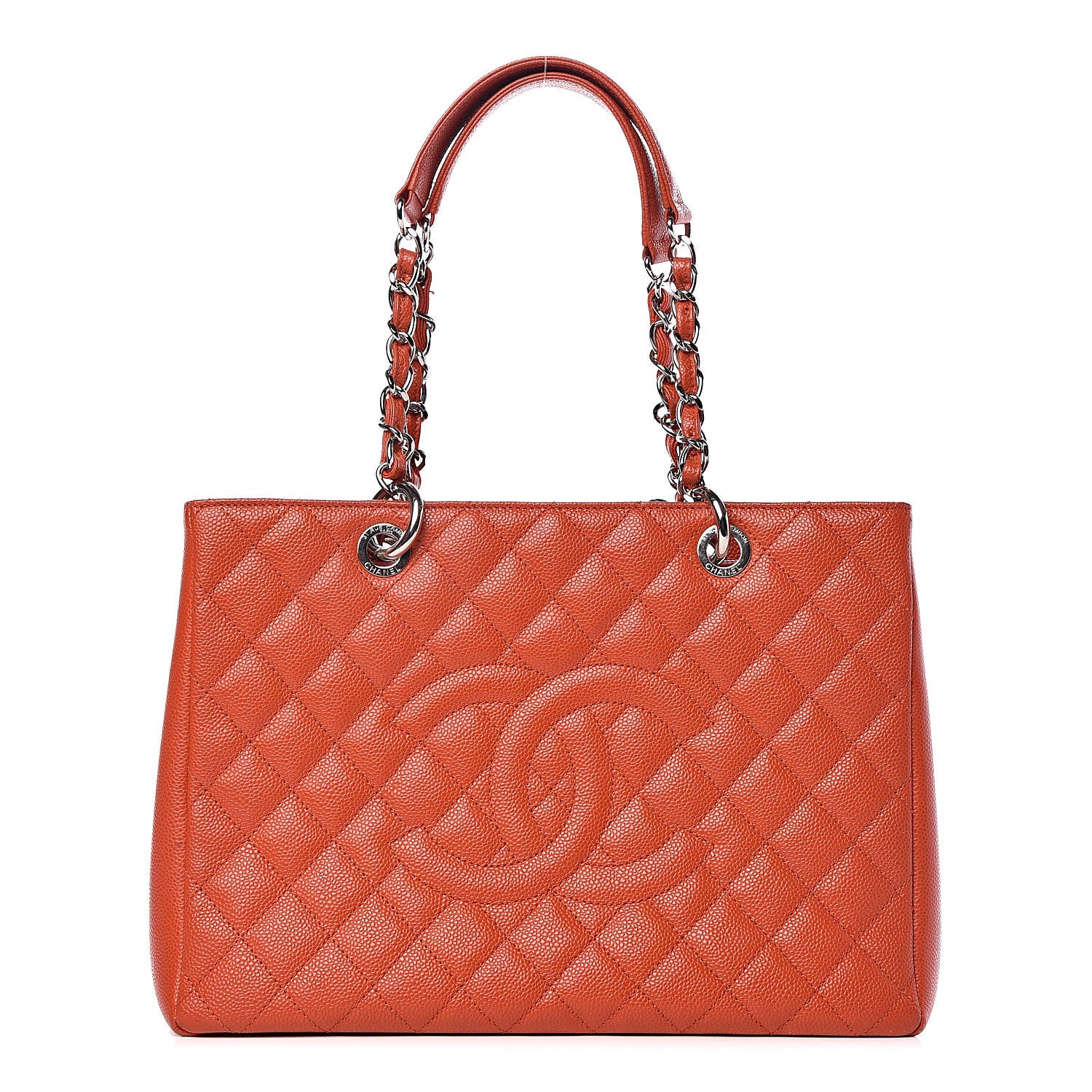 Chanel Caviar Quilted Grand Shopping Tote GST Orange 1 of 18