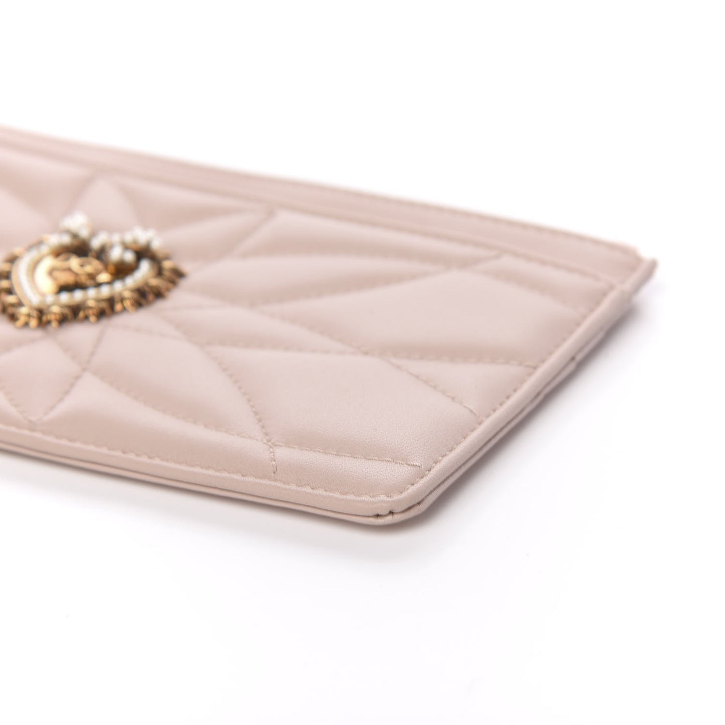 Nappa Matelasse Large Devotion Card Holder Cipria