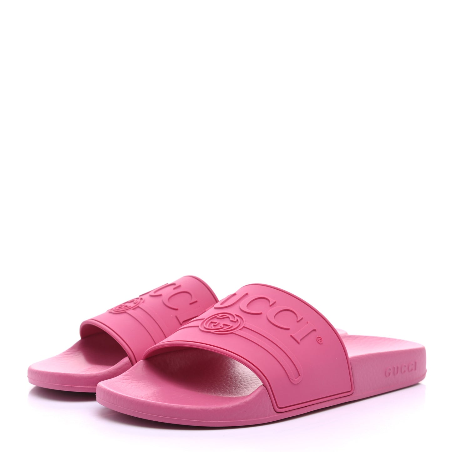 Rubber Womens Logo Slide Sandals 38 Fuchsia